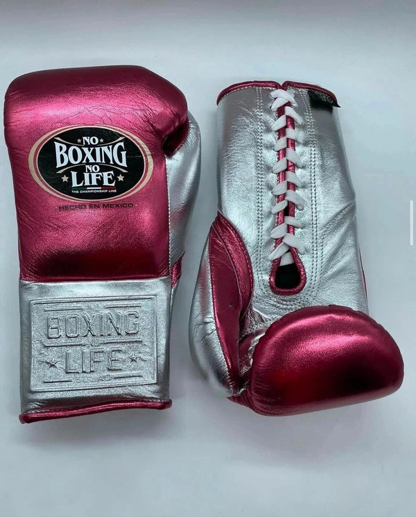 No boxing no life Cowhide Leather Boxing gloves lace up Pro sparring training